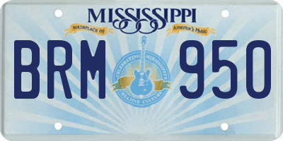 MS license plate BRM950