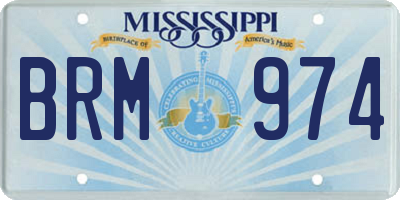 MS license plate BRM974