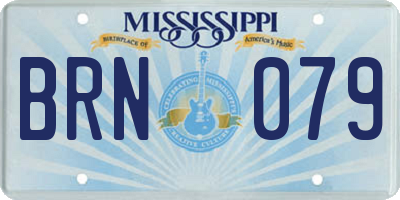 MS license plate BRN079
