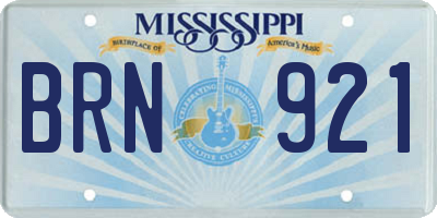 MS license plate BRN921