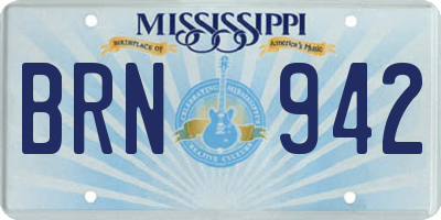 MS license plate BRN942