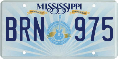 MS license plate BRN975