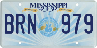 MS license plate BRN979