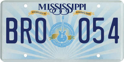 MS license plate BRO054