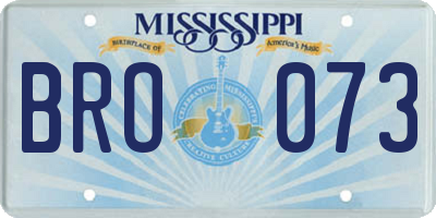 MS license plate BRO073