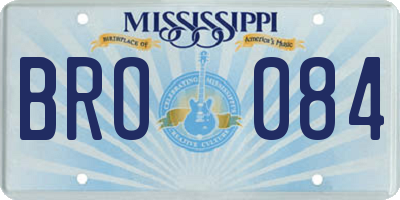 MS license plate BRO084