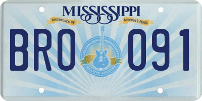 MS license plate BRO091