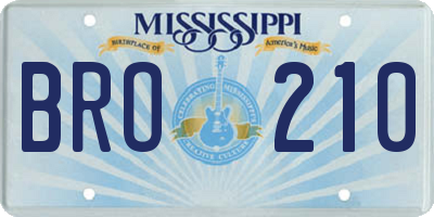 MS license plate BRO210