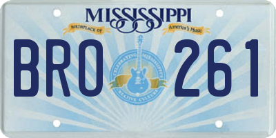 MS license plate BRO261