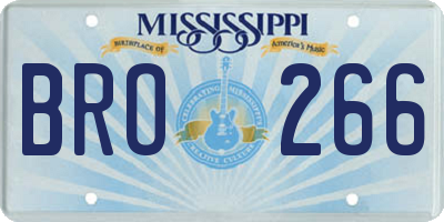 MS license plate BRO266