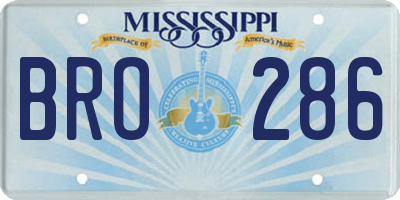 MS license plate BRO286