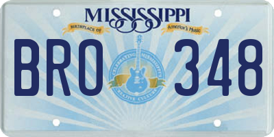 MS license plate BRO348