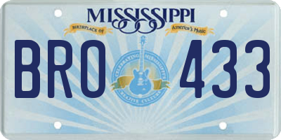 MS license plate BRO433