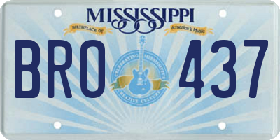 MS license plate BRO437