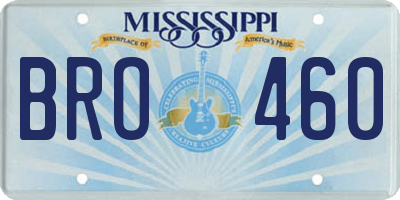 MS license plate BRO460