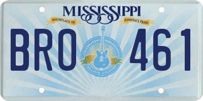 MS license plate BRO461