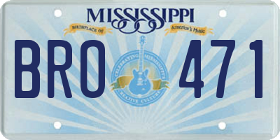 MS license plate BRO471