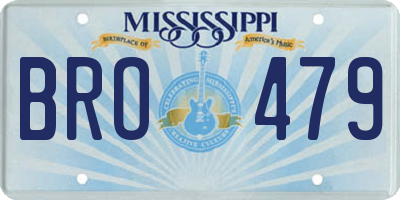 MS license plate BRO479