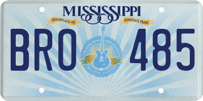 MS license plate BRO485