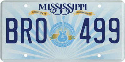 MS license plate BRO499