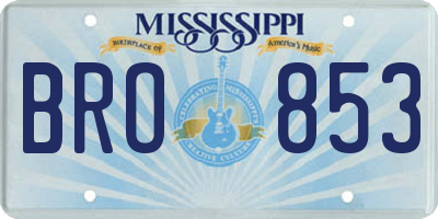 MS license plate BRO853
