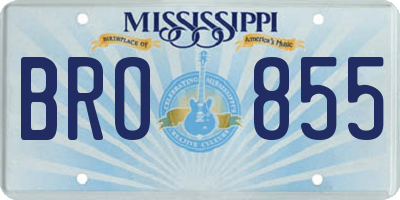 MS license plate BRO855