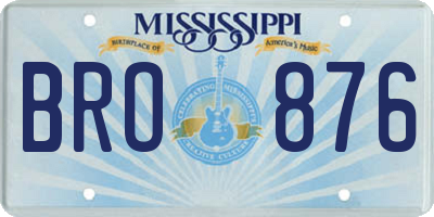 MS license plate BRO876