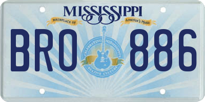 MS license plate BRO886