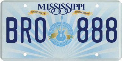 MS license plate BRO888