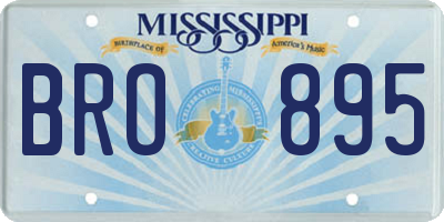 MS license plate BRO895