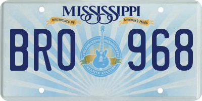 MS license plate BRO968