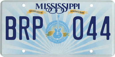 MS license plate BRP044