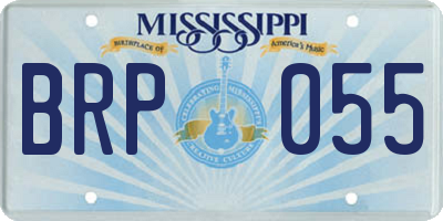 MS license plate BRP055