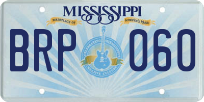 MS license plate BRP060