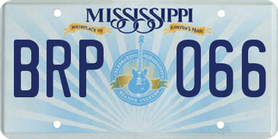 MS license plate BRP066