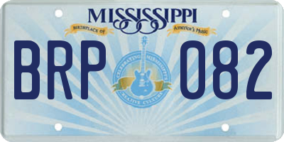 MS license plate BRP082