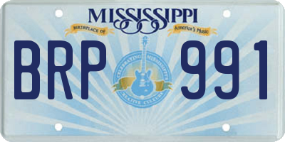 MS license plate BRP991