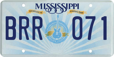 MS license plate BRR071