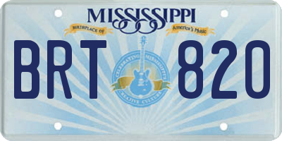 MS license plate BRT820