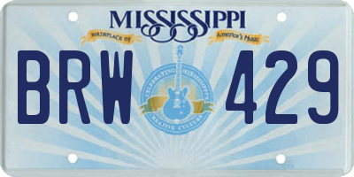 MS license plate BRW429