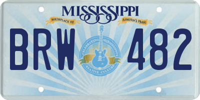 MS license plate BRW482