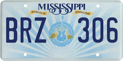 MS license plate BRZ306