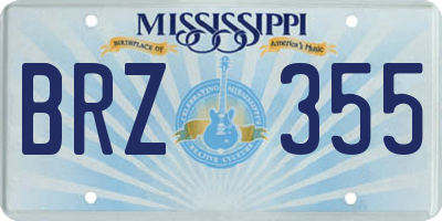 MS license plate BRZ355