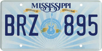 MS license plate BRZ895