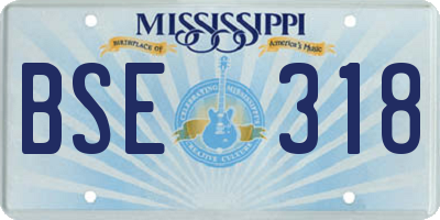 MS license plate BSE318