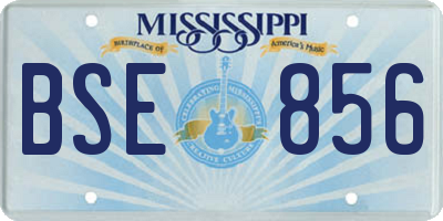 MS license plate BSE856