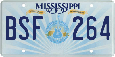 MS license plate BSF264