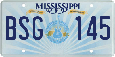 MS license plate BSG145