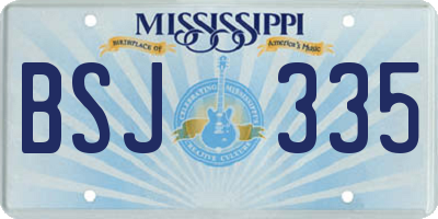 MS license plate BSJ335