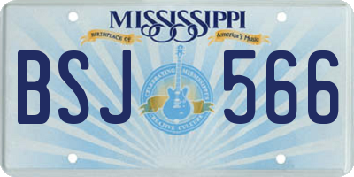 MS license plate BSJ566